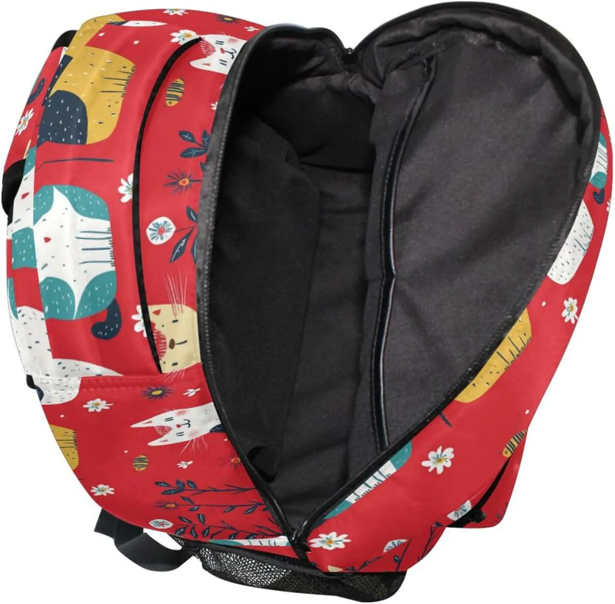 Fun Backpack for Teacher Nurse Waterproof Travel Laptop Backpack with Chest Strap for Business Work College Travel Trip Cartoon Funny Cat Red