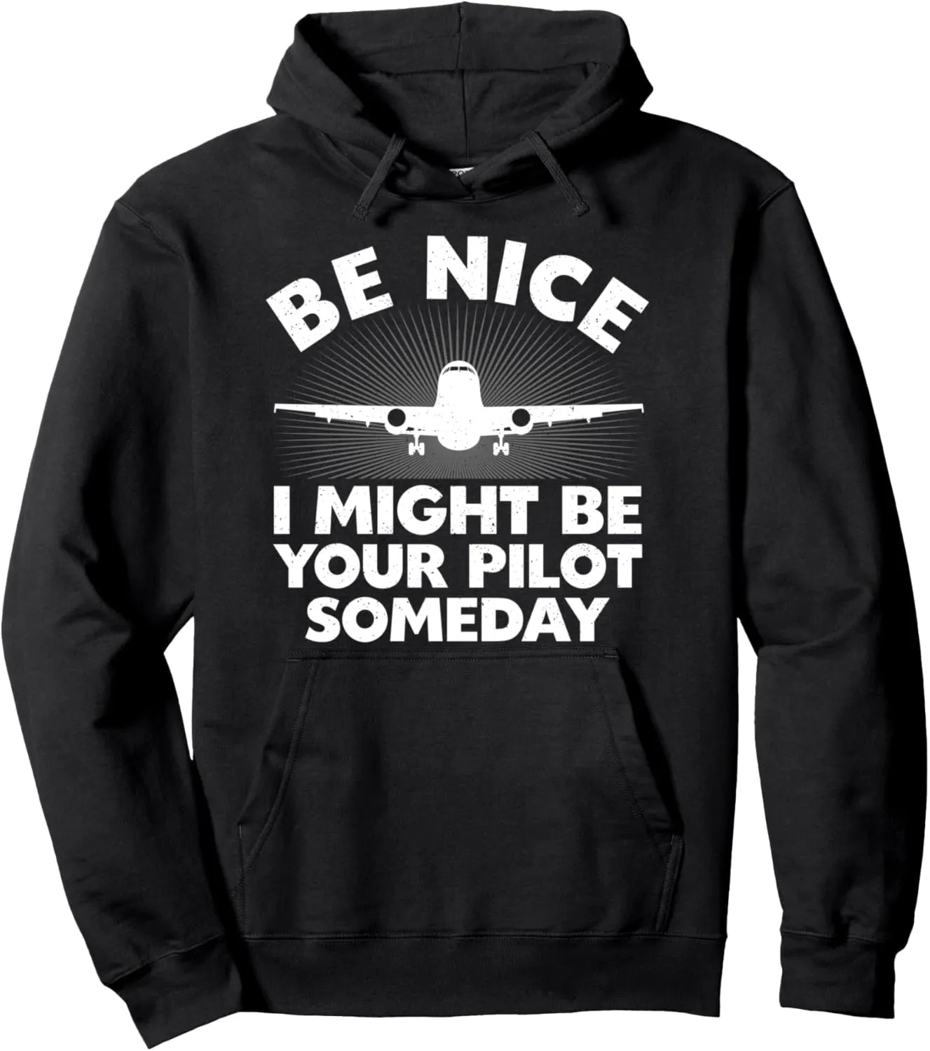 Funny Airline Pilot Art For Men Women Aviation Future Pilot Pullover Hoodie
