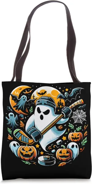 Funny Halloween Costume Hockey Player Trick Or Treat Tote Bag