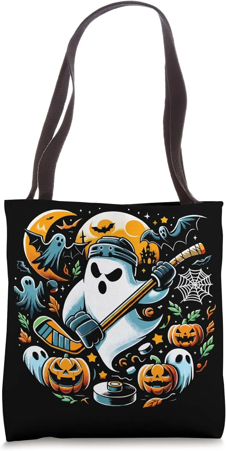 Funny Halloween Costume Hockey Player Trick Or Treat Tote Bag