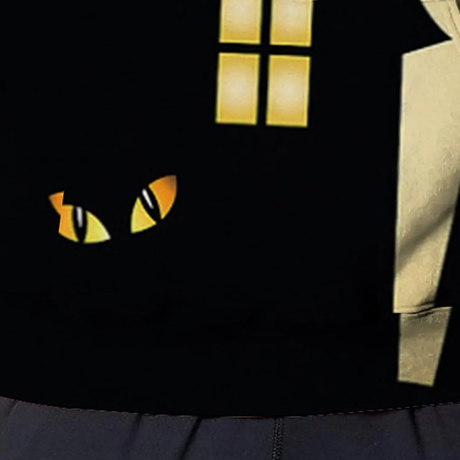funny halloween sweatshirts for men Print Sweatshirt Long Sleeved Hooded Collar Sweatshirt Pullover Hoodies cat