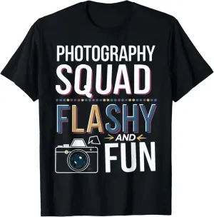Funny Saying Photography Squad Trip 2025 Flashy and Fun Crew T-Shirt