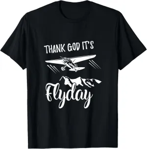 Funny Thank God It's Flyday Aviation Pilot Plane Flying T-Shirt