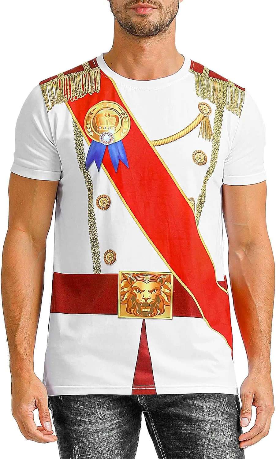 Funny World Men's Prince Costume Royal Charming Halloween T-Shirts
