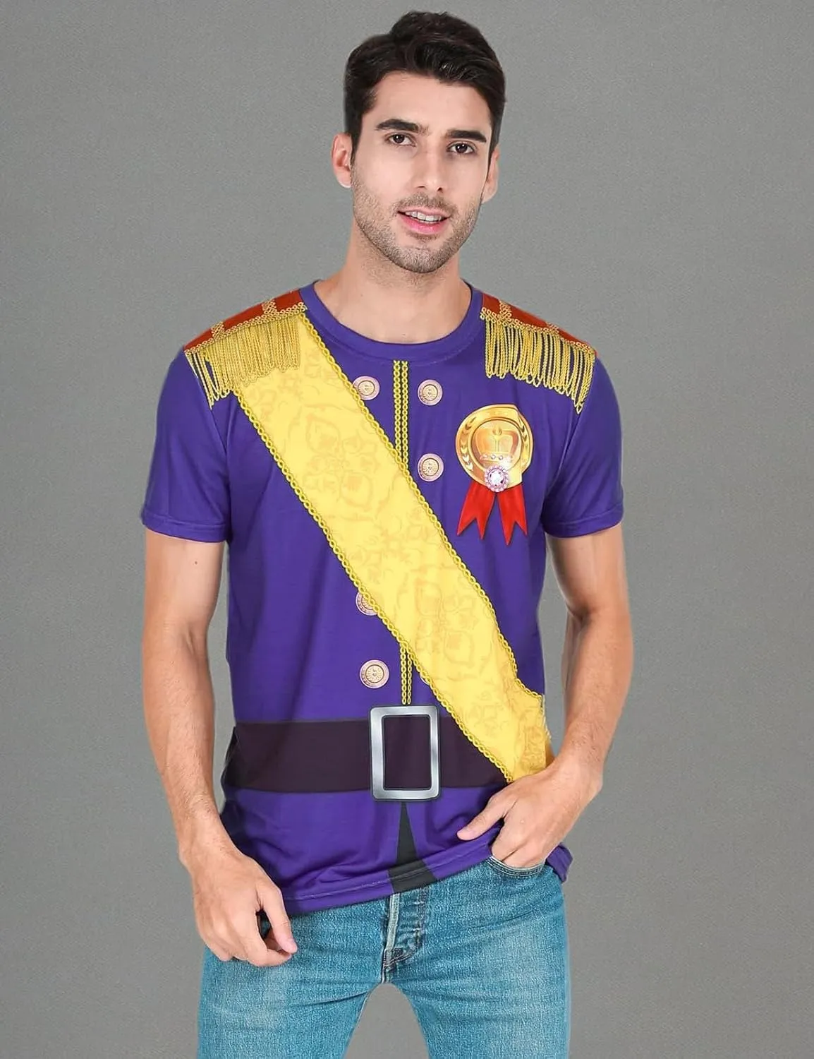 Funny World Men's Prince Costume Royal Charming Halloween T-Shirts