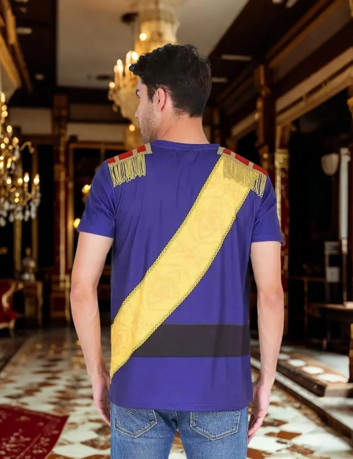 Funny World Men's Prince Costume Royal Charming Halloween T-Shirts