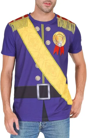 Funny World Men's Prince Costume Royal Charming Halloween T-Shirts