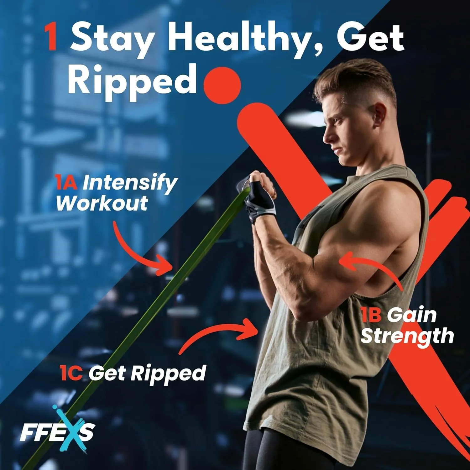 FX FFEXS / Pull up Assistance Bands Set - Pull up Resistance Bands for Men & Women - Elastic Pull up Bands for Working Out & Fitness & Stretch - Pull up Assist Power Bands