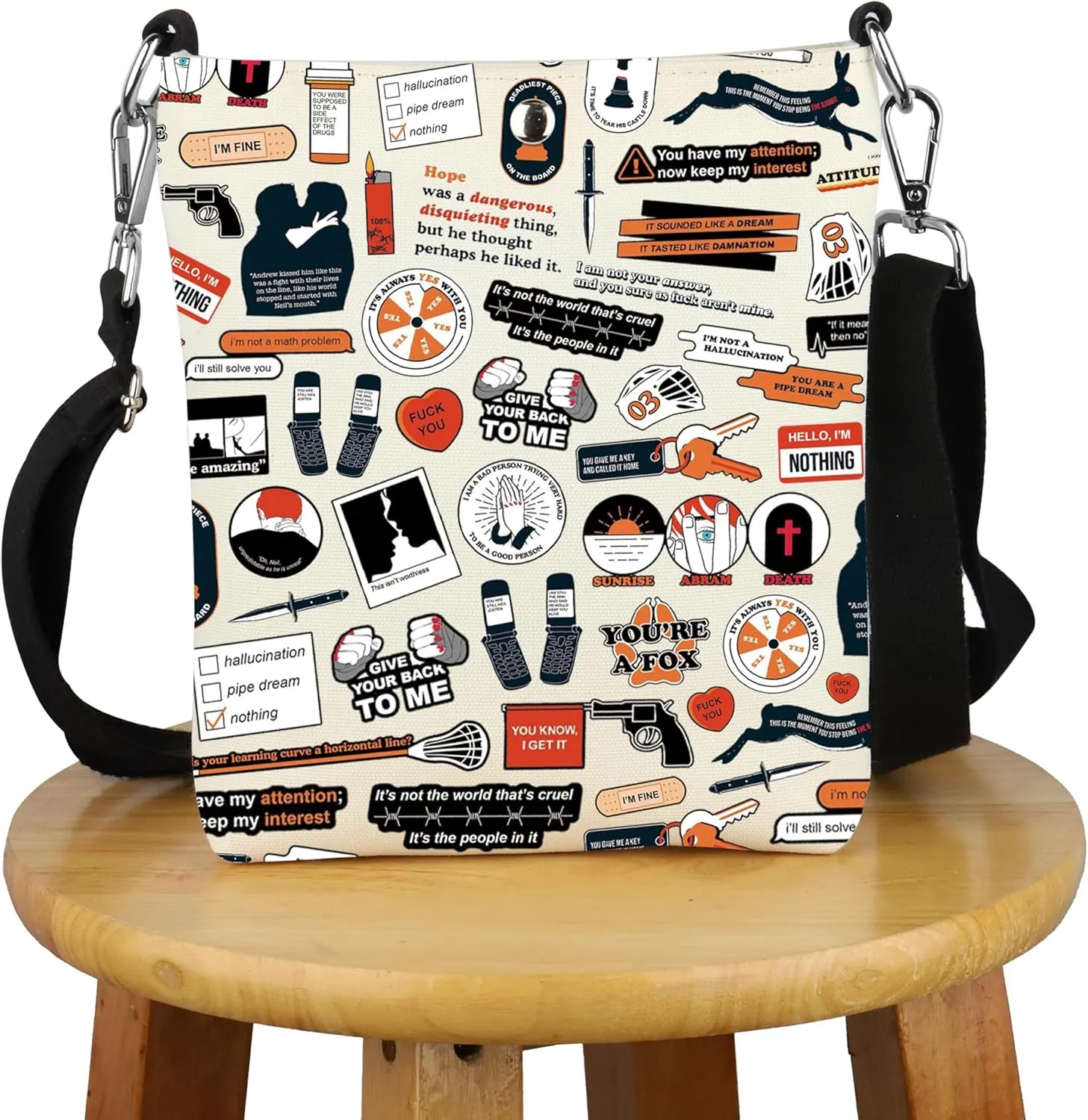 G2TUP AFTG Inspired Gift Book Fan Crossbody Bag Reader Reading Travel Bag Bookish Merch