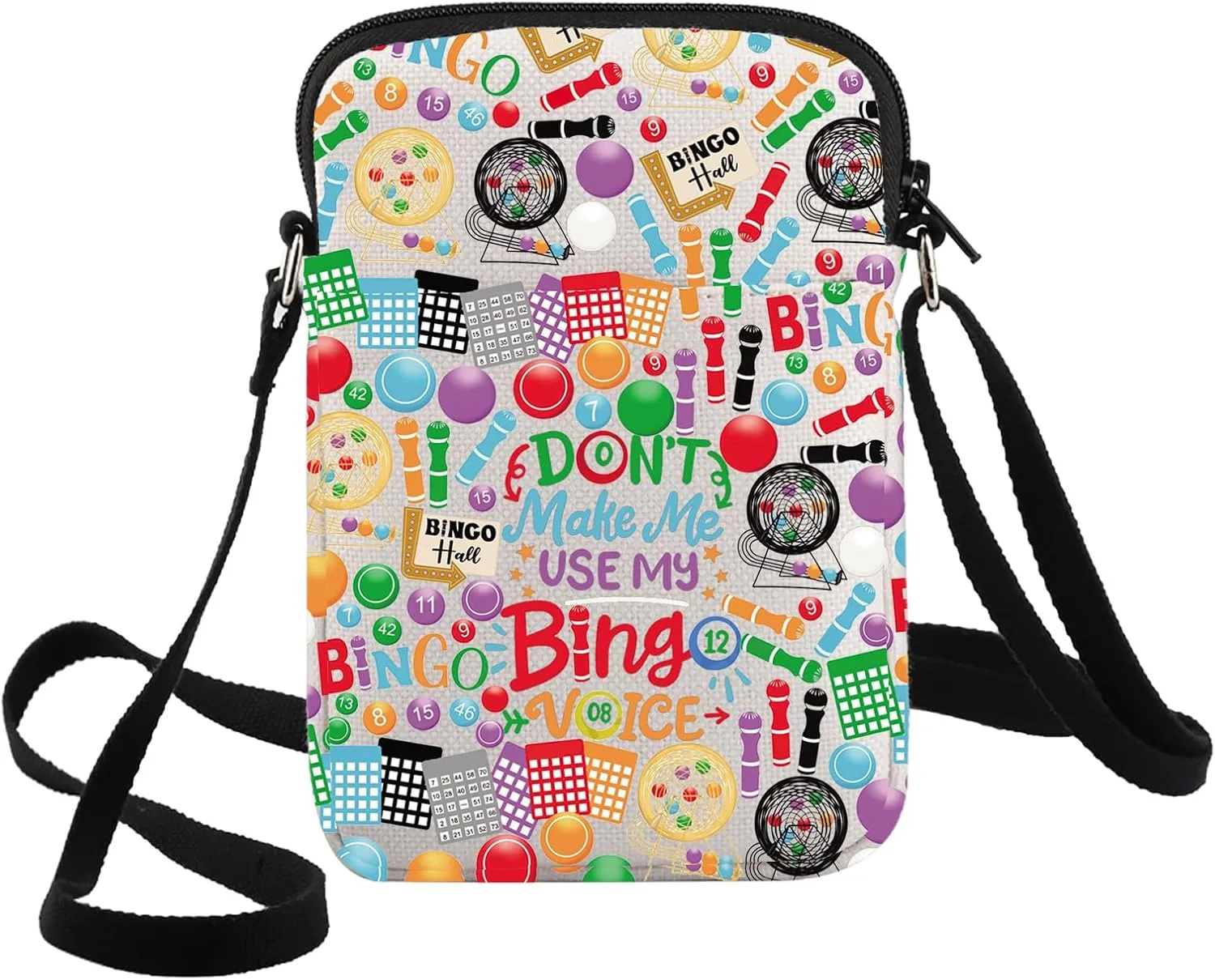 G2TUP Funny Gambling Crossbody Bag Gambler Gift Don't Make Me Use My Voice Shoulder Bag Casino Game Merch
