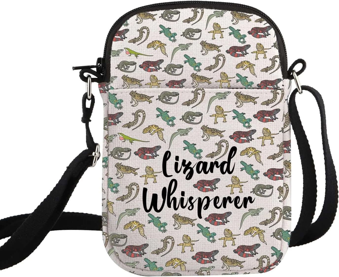 G2TUP Gecko Reptile Lover Gift Lizard Whisperer Crossbody Bag Leopard Gecko Lover Travel Bag Lizard Owner Gift