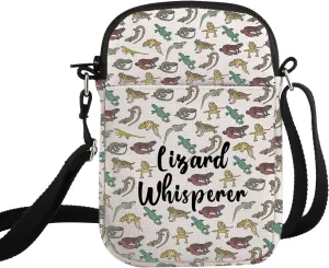 G2TUP Gecko Reptile Lover Gift Lizard Whisperer Crossbody Bag Leopard Gecko Lover Travel Bag Lizard Owner Gift