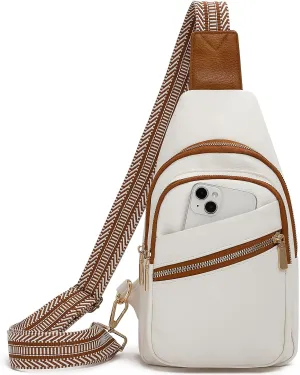 GAEKEAO Sling Bag for Women Vegan Leather Crossbody Bags Fanny Pack Chest Pack Small Backpack Travel Purse Shoulder Bag