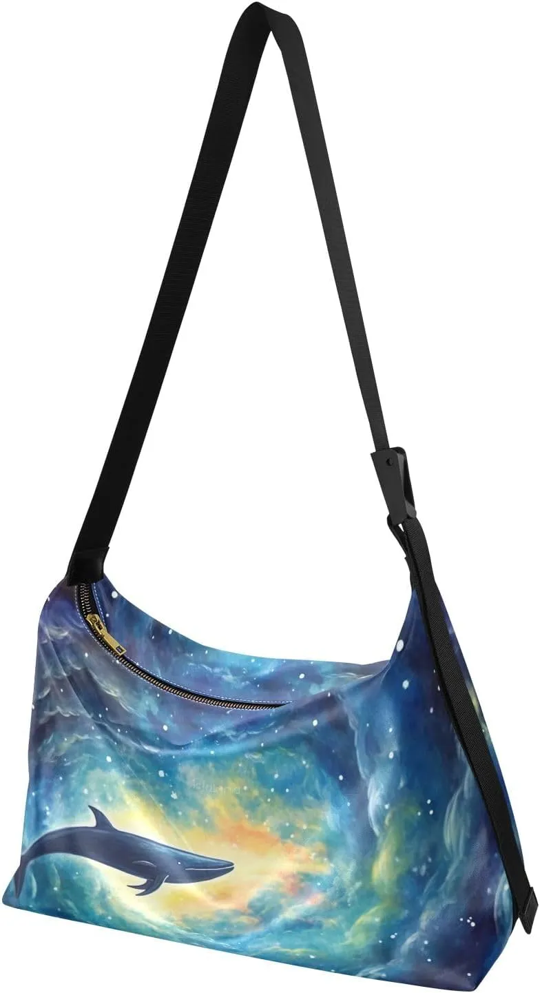 GAIGEO a of Sea Shells and Starfish Lightweight Leather Shoulder Bag, Men's Leather Crossbody Bag, Large Crossbody Bag
