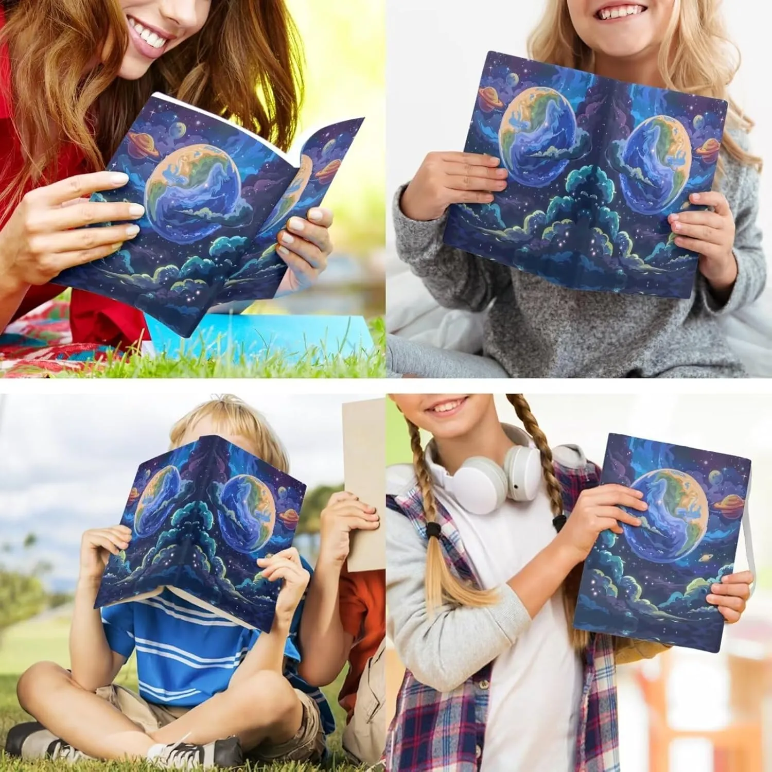 Galaxy Kids Backpack and Lunch Bag Set for First Year School 8-10 Years Large Capacity 15 inch Laptop Rucksack for Kindergarten Elementary School