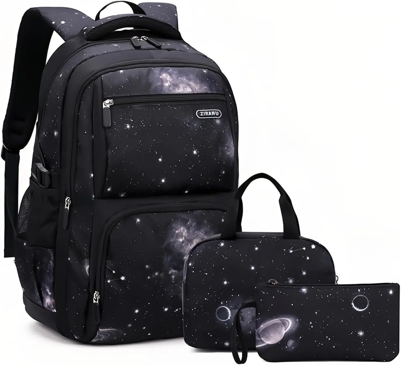 Galaxy-Print School-Bag Backpack for Boys Middle-School Elementary Bookbag