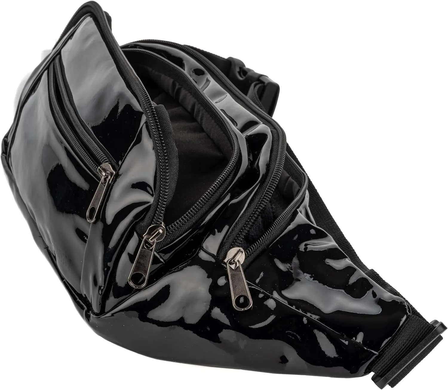 Gary Majdell Sport Metallic Fanny Pack with Adjustable Strap - Fashionable and Functional for Festivals, Travel, and Everyday Use, Black