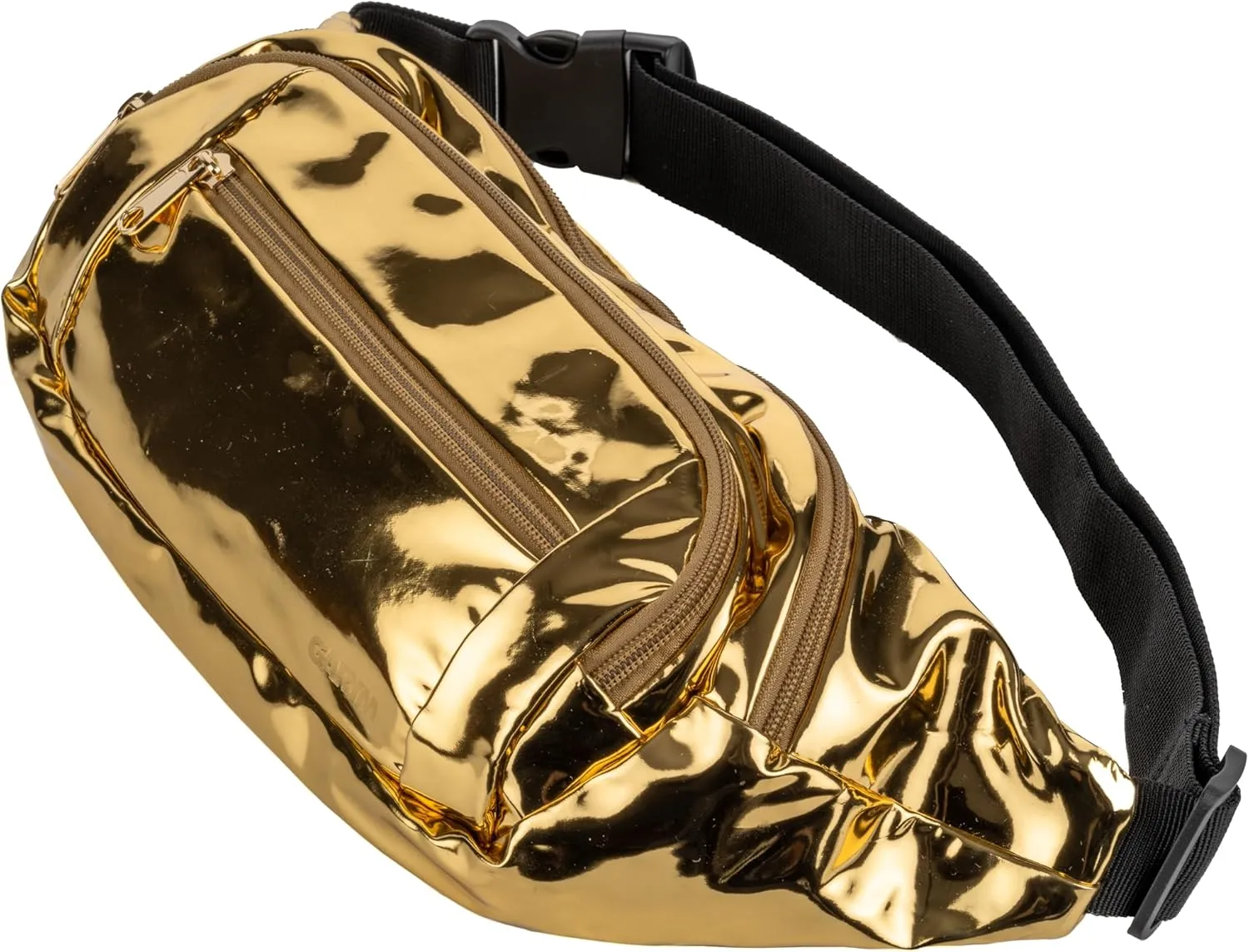 Gary Majdell Sport Metallic Fanny Pack with Adjustable Strap - Fashionable and Functional for Festivals, Travel, and Everyday Use, Gold