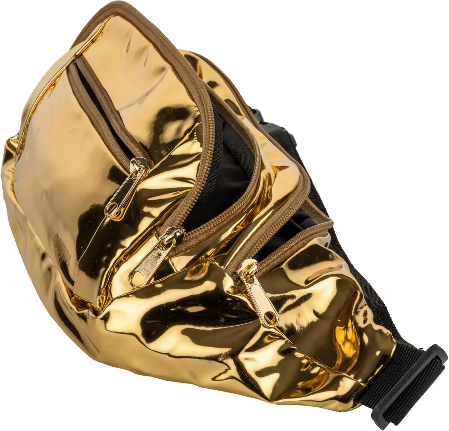 Gary Majdell Sport Metallic Fanny Pack with Adjustable Strap - Fashionable and Functional for Festivals, Travel, and Everyday Use, Gold
