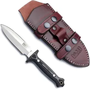 GCS Handmade G10 Handle D2 Tool Steel Tactical knife Hunting Knife Camp Knife with leather sheath Full tang blade designed for Hunting & EDC GCS 260