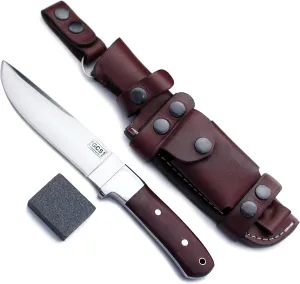 GCS Handmade Micarta Handle D2 Tool Steel Tactical Hunting Knife with leather sheath Full tang blade designed for Hunting & EDC GCS 230