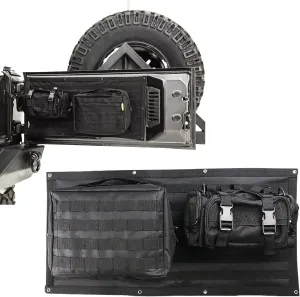 GearUp Tailgate Storage Bags Tool Kit Compatible with 2007-2018 Jeep Wrangler JK/JKU Back Door Cargo Organizer 3PCS