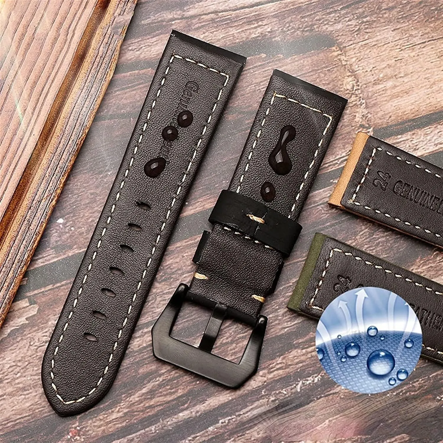 Genuine Cowhide Leather Watch Band for Panerai PAM111 441 Retro Man Watchband Wrist Strap 20mm 22mm 24mm