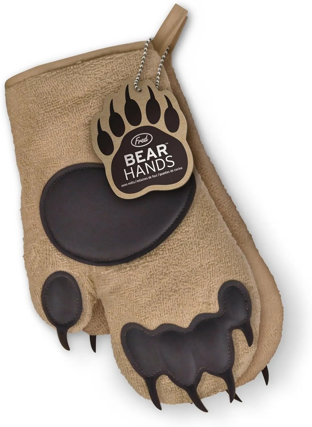 Genuine Fred BEAR HANDS Oven Mitts - Quality Cotton with Heat Resistant Silicone - Fun & Function Kitchen Gadgets - Funny White Elephant Gift - Great Gift for Home Cooks, Bakers, & Animal Lovers -