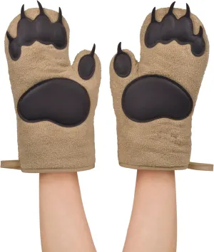 Genuine Fred BEAR HANDS Oven Mitts - Quality Cotton with Heat Resistant Silicone - Fun & Function Kitchen Gadgets - Funny White Elephant Gift - Great Gift for Home Cooks, Bakers, & Animal Lovers -
