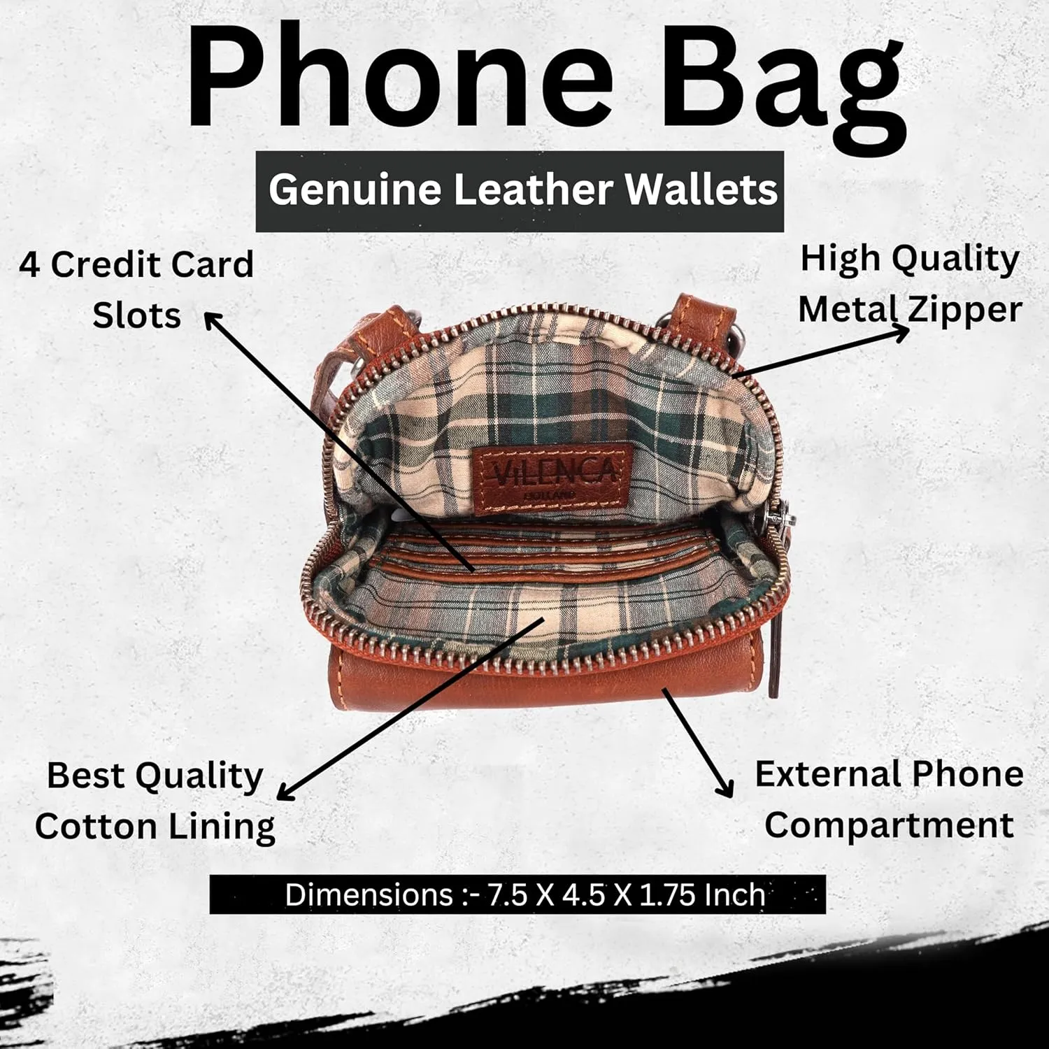 Genuine Leather Small Crossbody Bags For Women Cell Phone Purse, Trendy Casual Bag with Adjustable Strap