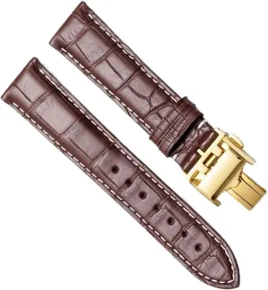 Genuine Leather Strap For Longines Original Watch Band With Butterfly Buckle Men And Women Strap