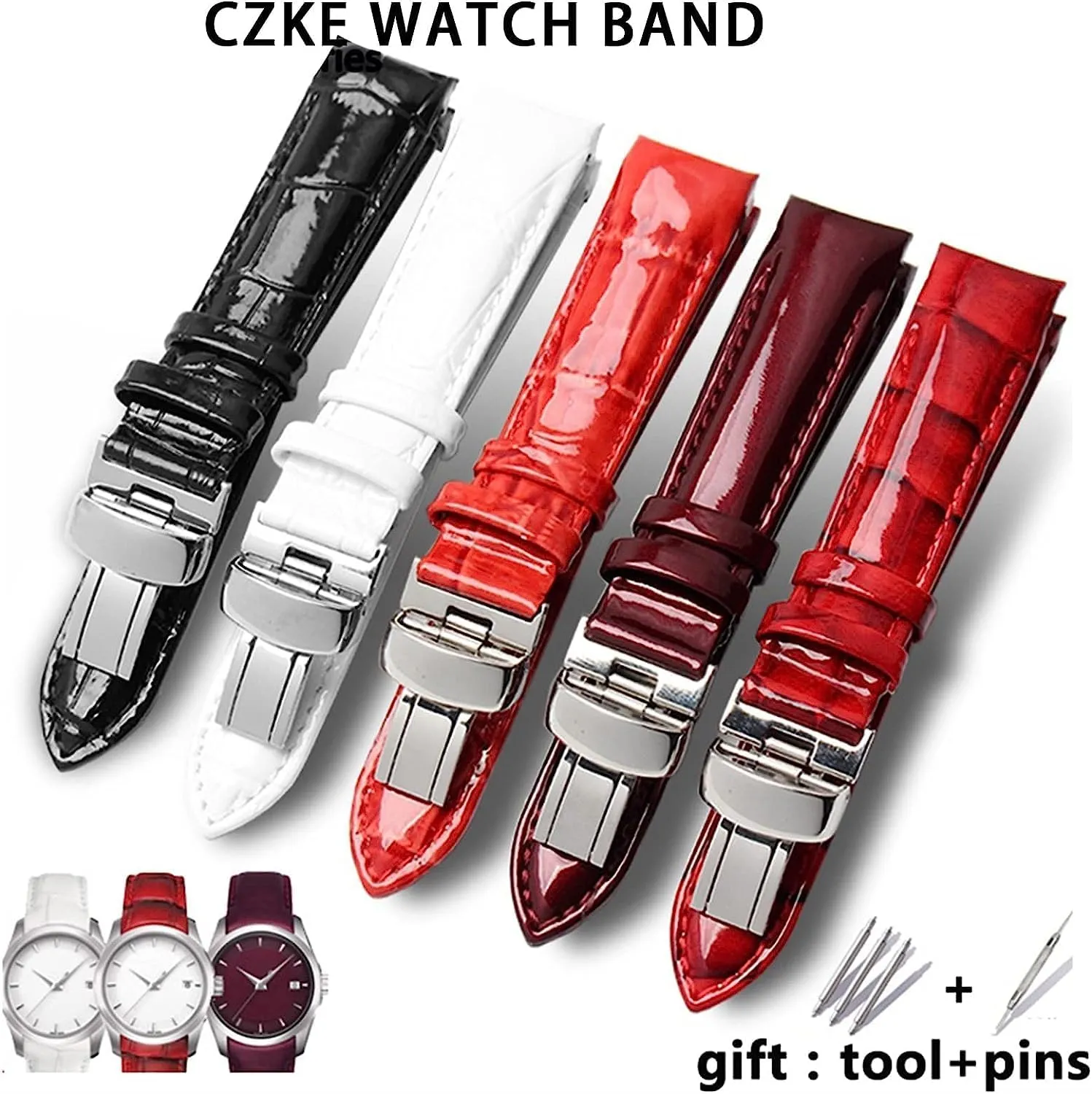 Genuine Leather watch strap Bracelet for Tissot T035/T035210A Women Curved end Wristband 18mm