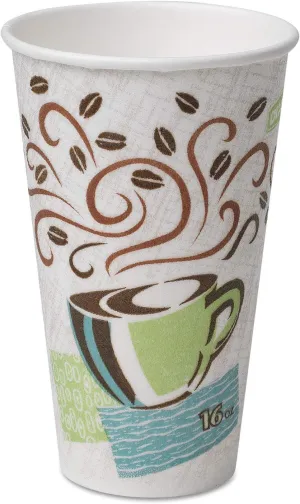Georgia-Pacific Dixie PerfecTouch 5356CD Coffee Dreams Insulated Paper Hot Cup, 16oz Capacity (Case of 20 Sleeves, 50 per Sleeve)