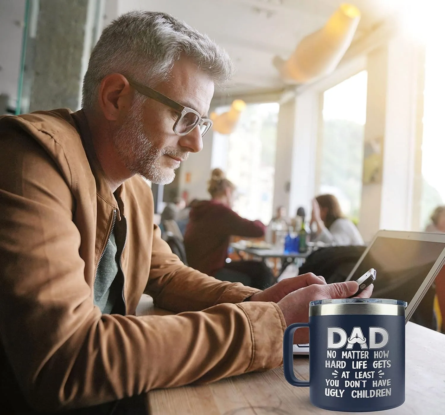 Gifts for Dad from Daughter, Son - Father's Day Gifts for Dad, Men - Dads Birthday Gift Ideas, Happy Birthday gifts for Dads, Fathers - Best Dad Ever Gift, Funny dad Mug, 14 Oz Coffee Mug for dad