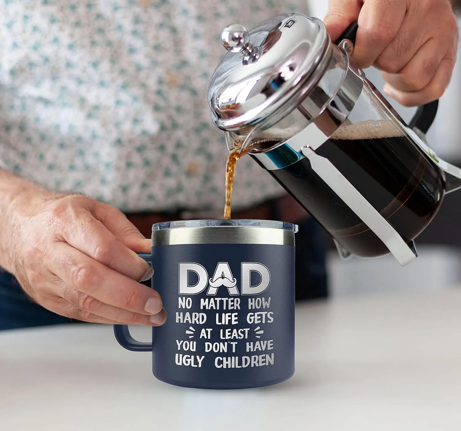 Gifts for Dad from Daughter, Son - Father's Day Gifts for Dad, Men - Dads Birthday Gift Ideas, Happy Birthday gifts for Dads, Fathers - Best Dad Ever Gift, Funny dad Mug, 14 Oz Coffee Mug for dad