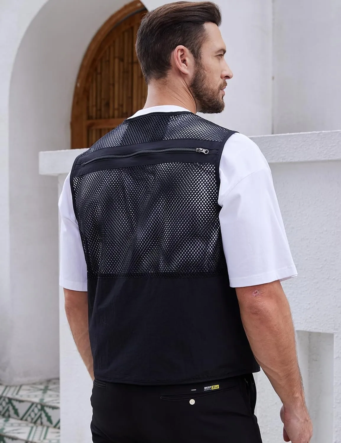 Gihuo Men's Utility Vest Fishing Safari Vest Summer Travel Vest with Pockets