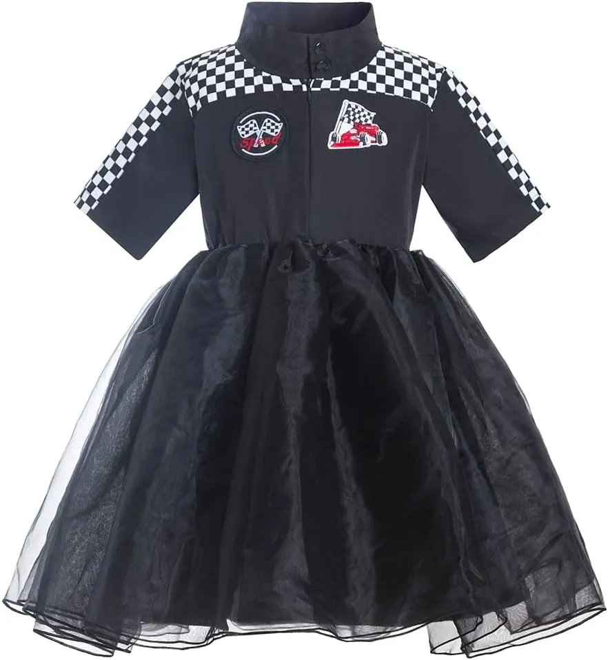 Girls Race Car Driver Costume Tutu Dress 1st 2nd Fast Birthday Race Suit Race Car Birthday Dresses