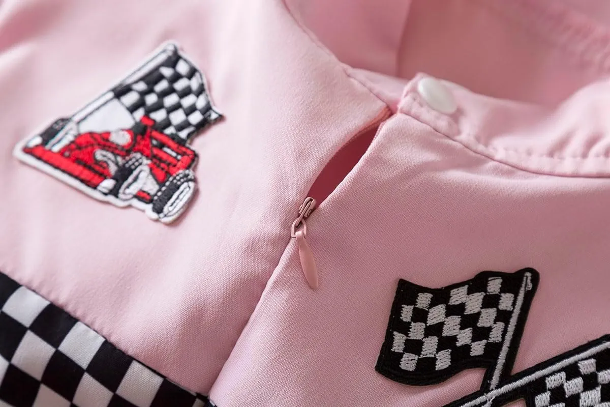 Girls Racer Jumpsuit Kid's Costume Kids car Racing Suit Driver Racing Suit Baby Race Suit Baby Coveralls