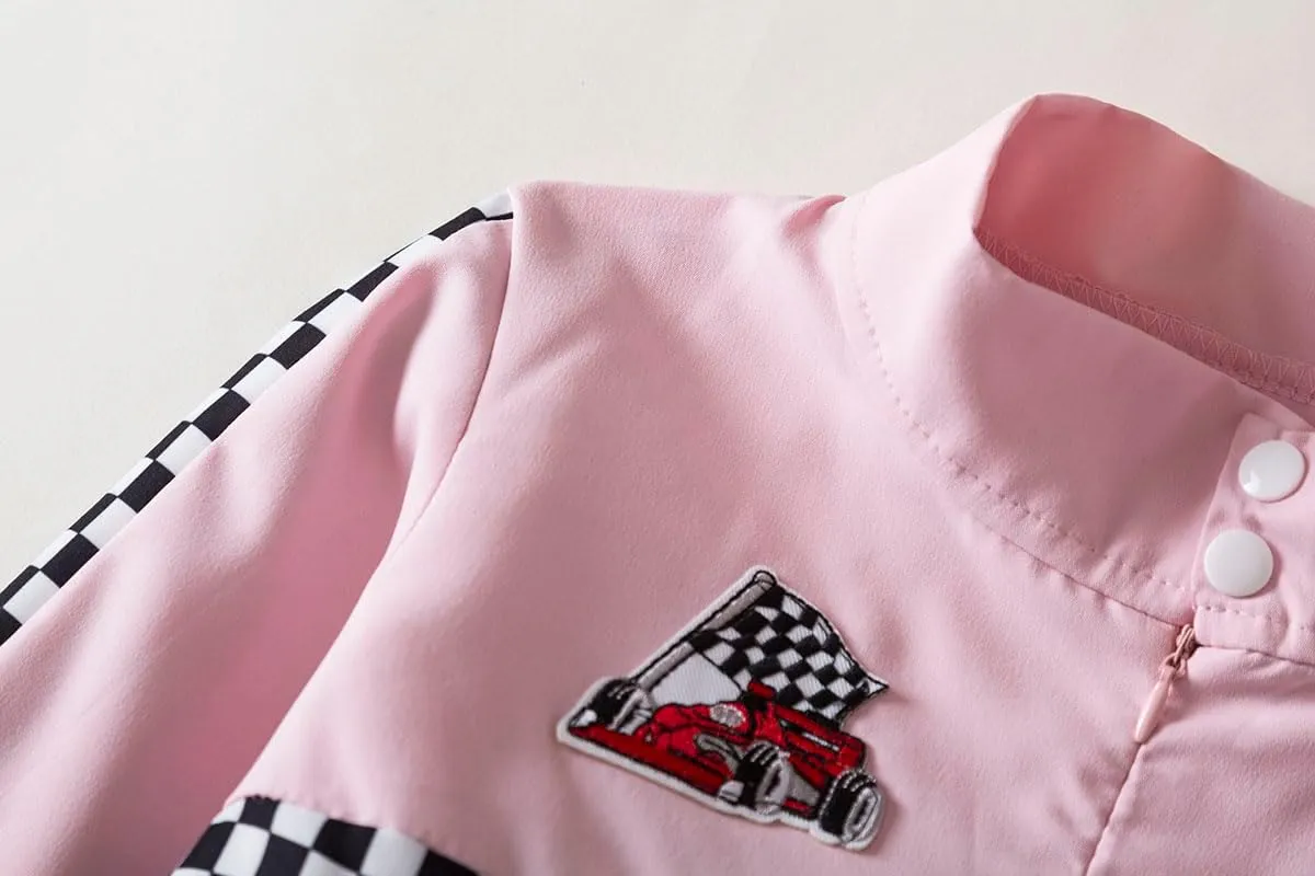Girls Racer Jumpsuit Kid's Costume Kids car Racing Suit Driver Racing Suit Baby Race Suit Baby Coveralls