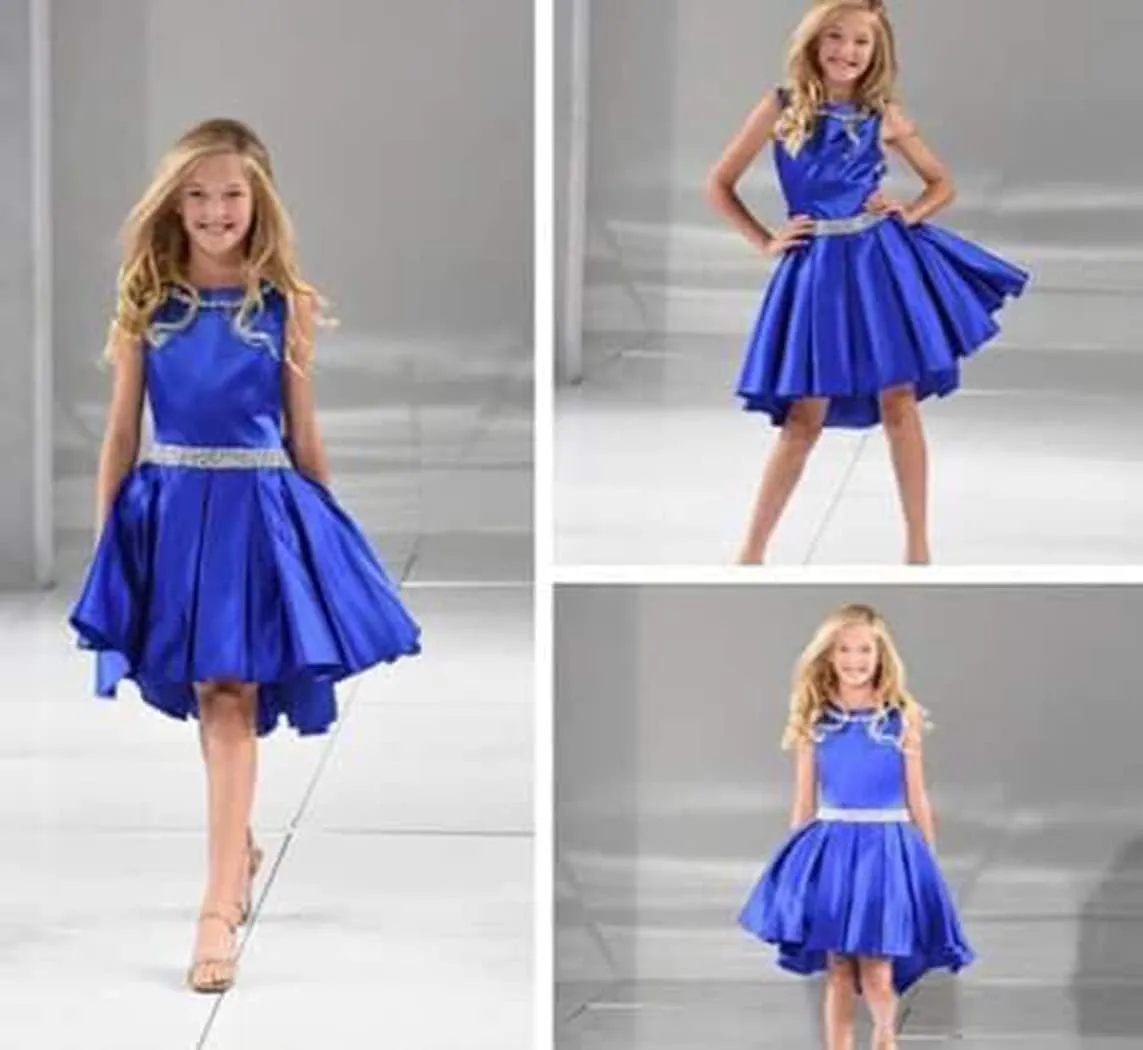 Girls Stain Pageant Interview Dresses Knee Length Suit for Kids Formal Party Dress