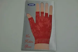 Gloves Fingerless Lace Red