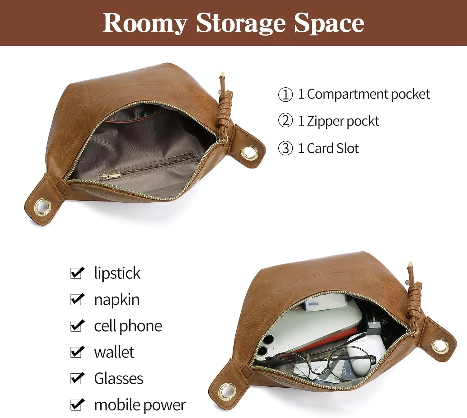 GOIACII Shoulder Bag for Women Crossbody Sling Bag for Women Chest Purses Fanny Packs Belt Bag