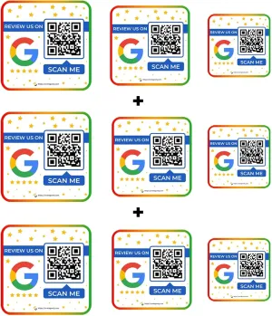 Google Review Stickers | 9 Stickers Pack | Review QR Code | Review Sticker | Unlimited Scan (3-Pack-9-Stickers)