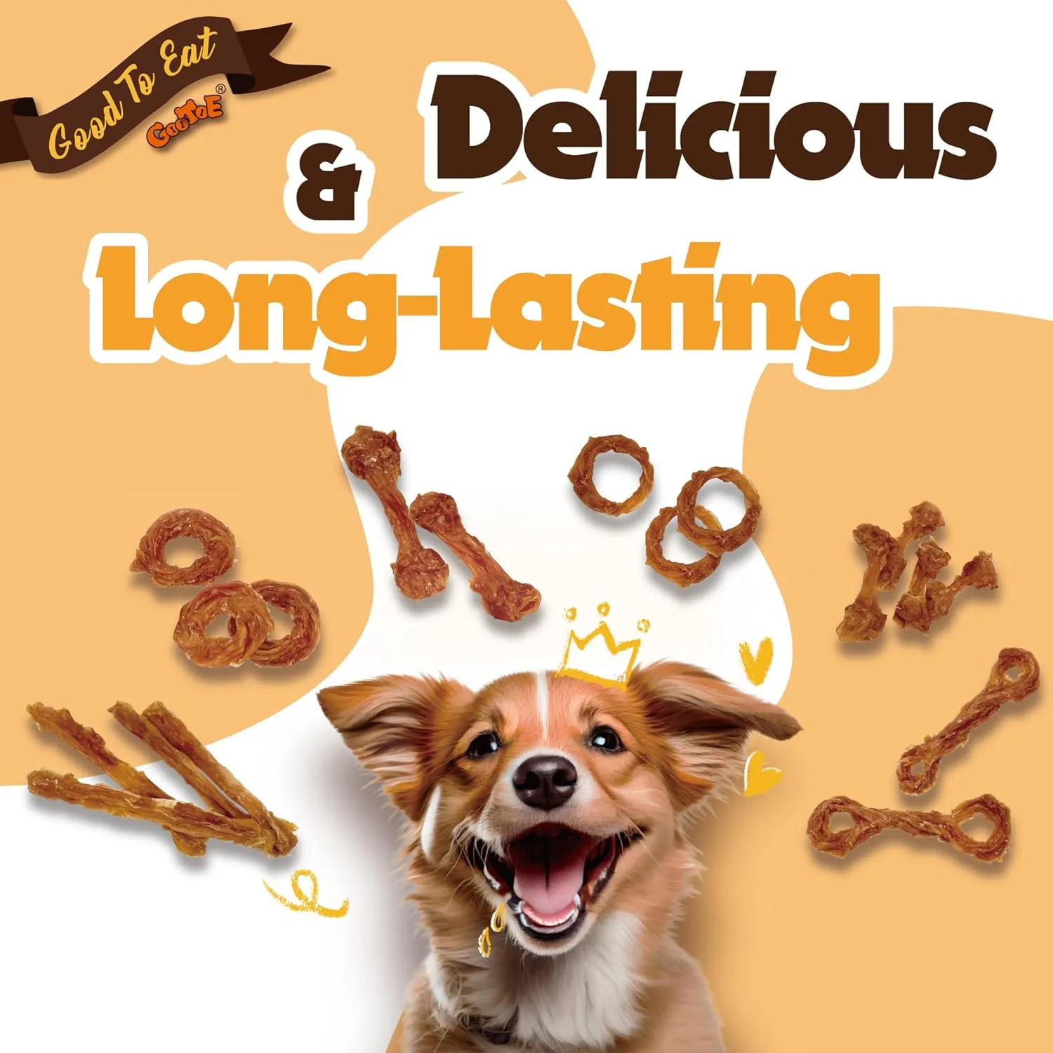 Gootoe Turkey Tendon Dog Treats, Turkey Tendon Bone (L) 3.53 oz, 100% USA-Sourced, Natural Snack, Premium Training Chews, Hypoallergenic, Reseal Value Bags, Size for Large Dogs