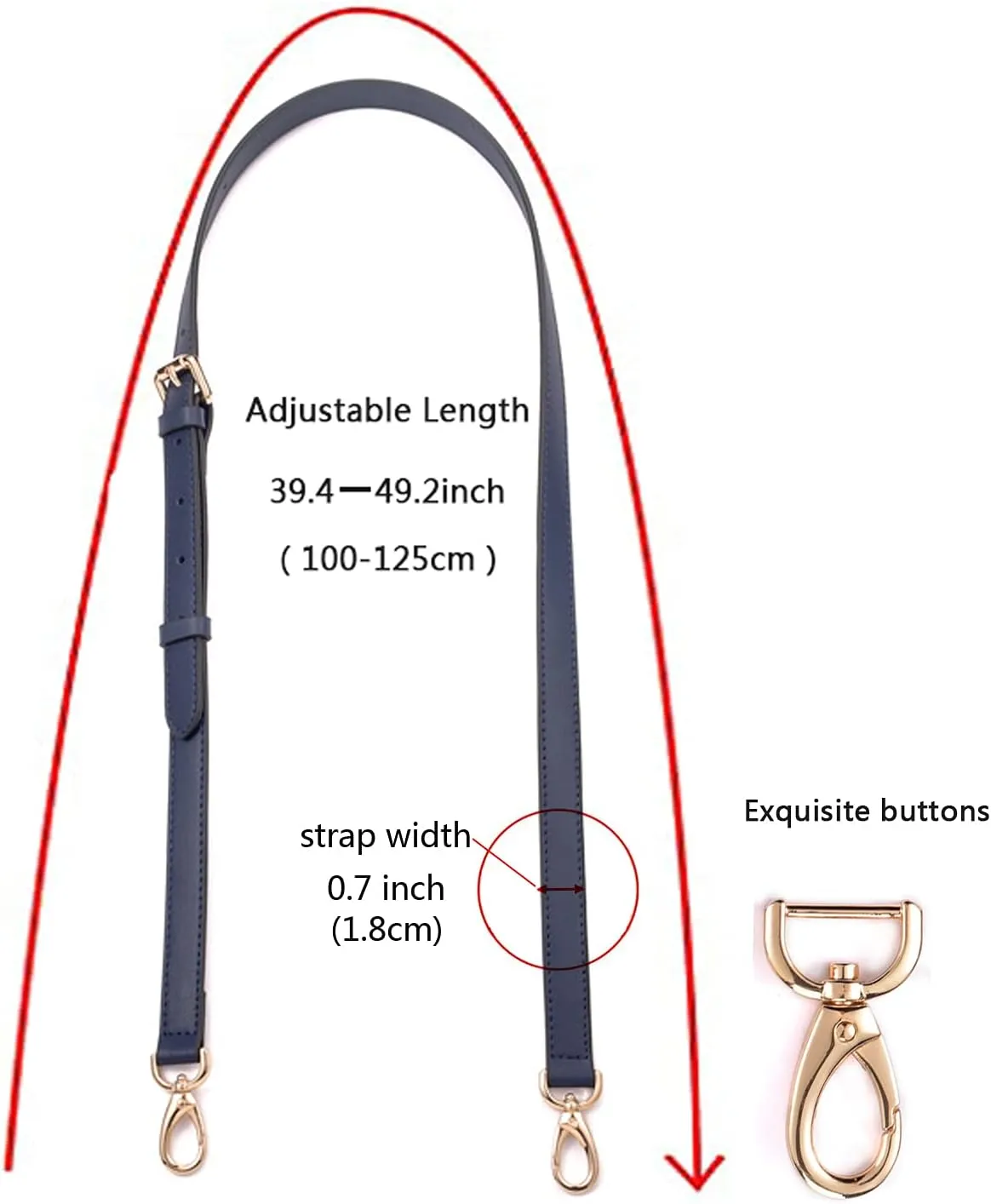 GOXTECH Genuine Leather Purse Strap Replacement Crossbody Handbag Long Adjustable