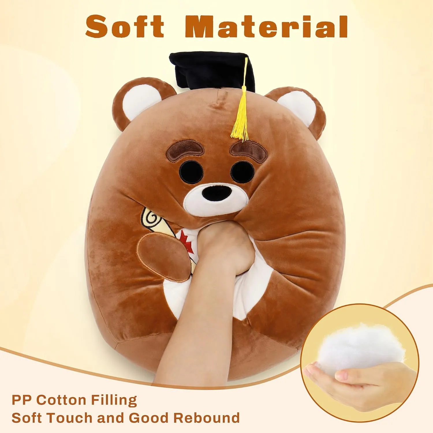 Graduation Gifts, Middle School 2025 Bear Stuffed Animals Plush with Mini Graduation Cap, Cute Doll Pillow Toys for High/Elementary School Students