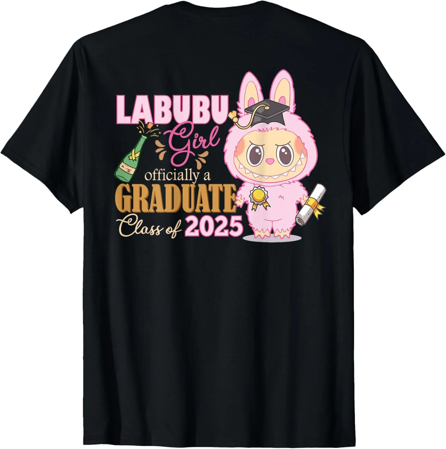 Graduation Labubu Girl Class of 2025 - Front and Back T-Shirt