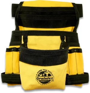 Graintex CS2465 10 Pocket Finisher Canvas Tool Pouch Yellow Color, 2” Webbing Belt, Multipurpose Tool Bag for Tools, Electrician Tools, Tool Pouch Bag for Plumbers, Carpenter Pouch