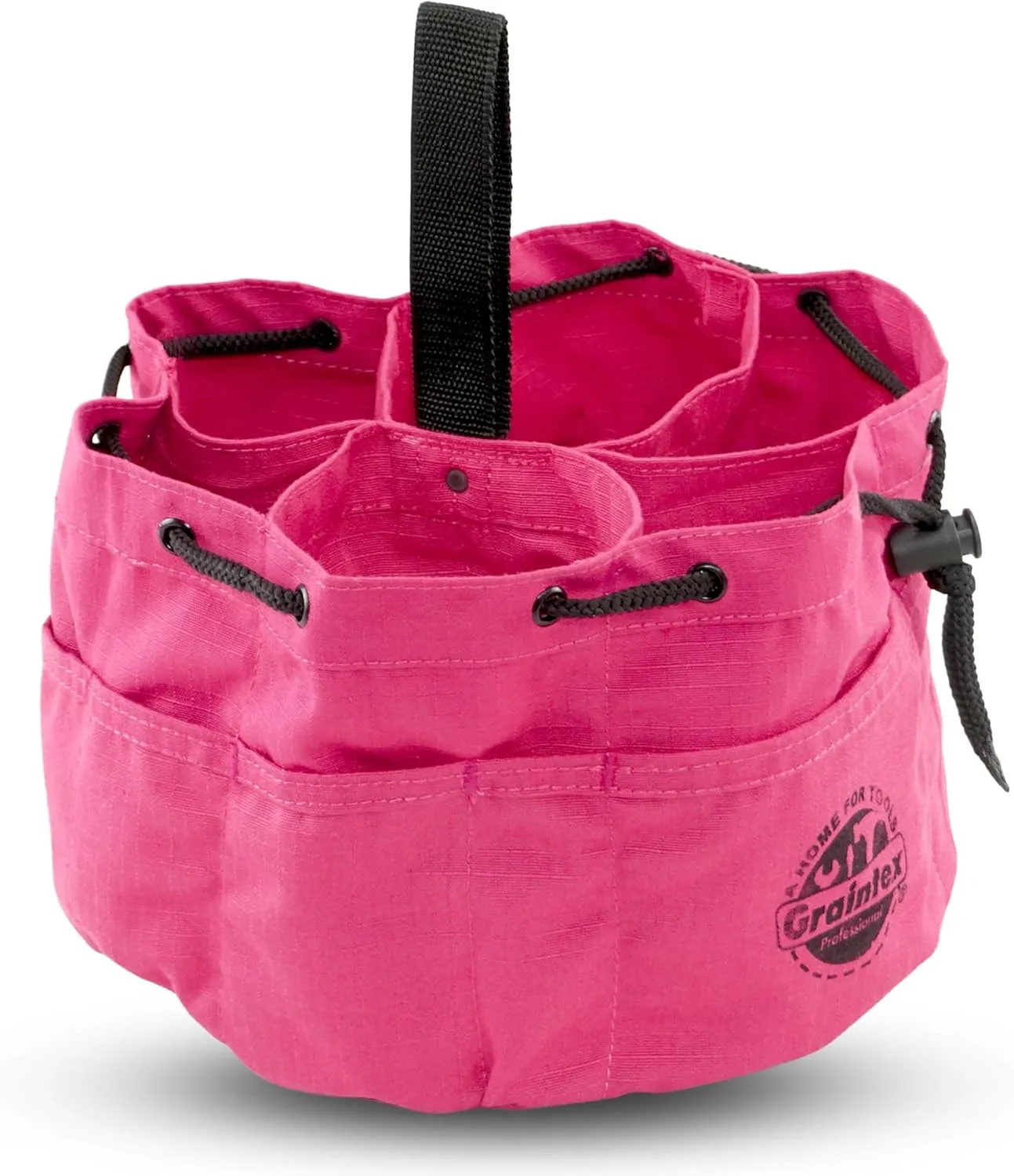 Graintex GB2885 18 Pockets Grab Bag Pink Color Rip-stop Canvas Drawstring Closure, Small Parts Organizer Bag, Parachute Bag for Screws, Small Tools, Small Parts, Parachute Tool Bag