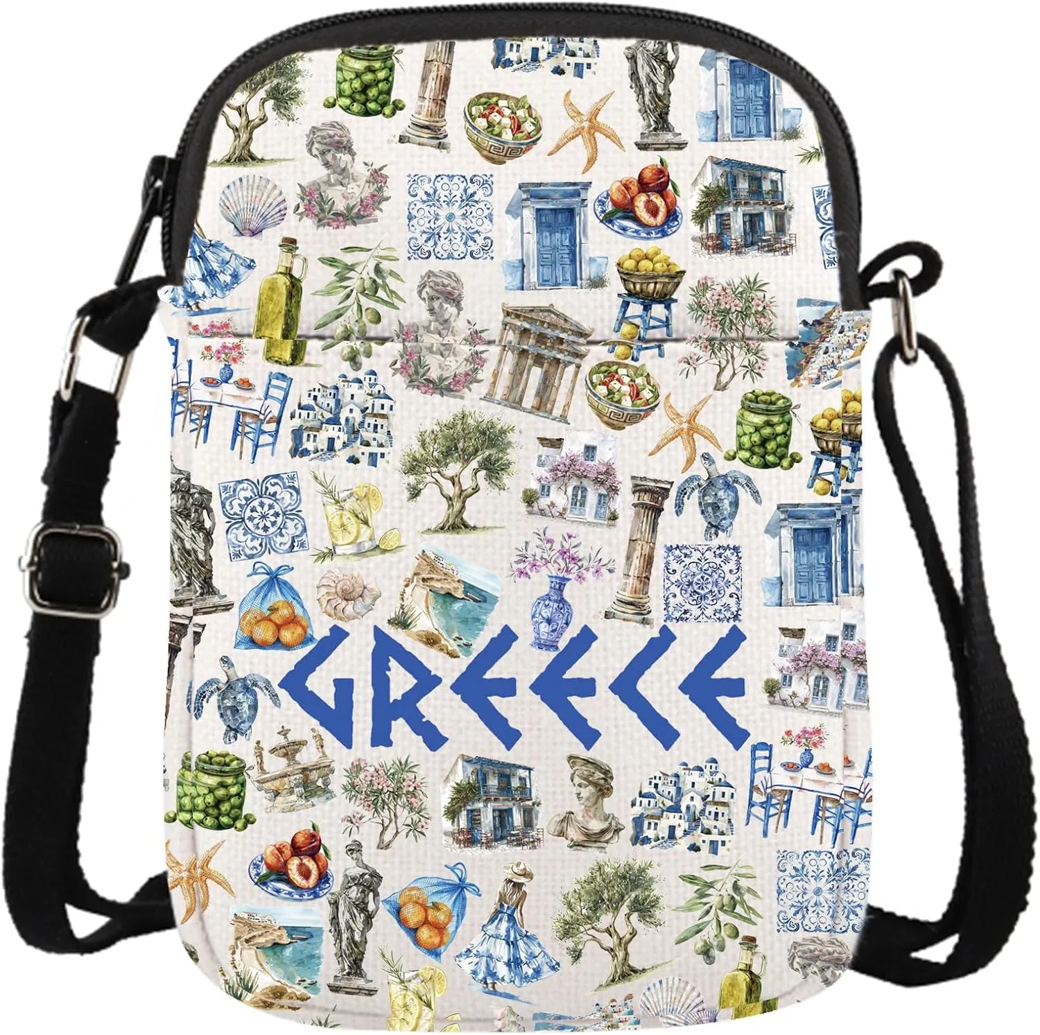 Greece Gift Greece Family Trip Gift Greek Vocation Gift Greece Travel Bag Greece Souvenir Crossbody Bag